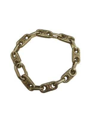 Celine Vintage Triomphe Macadam Bracelet Chain Silver Color KW